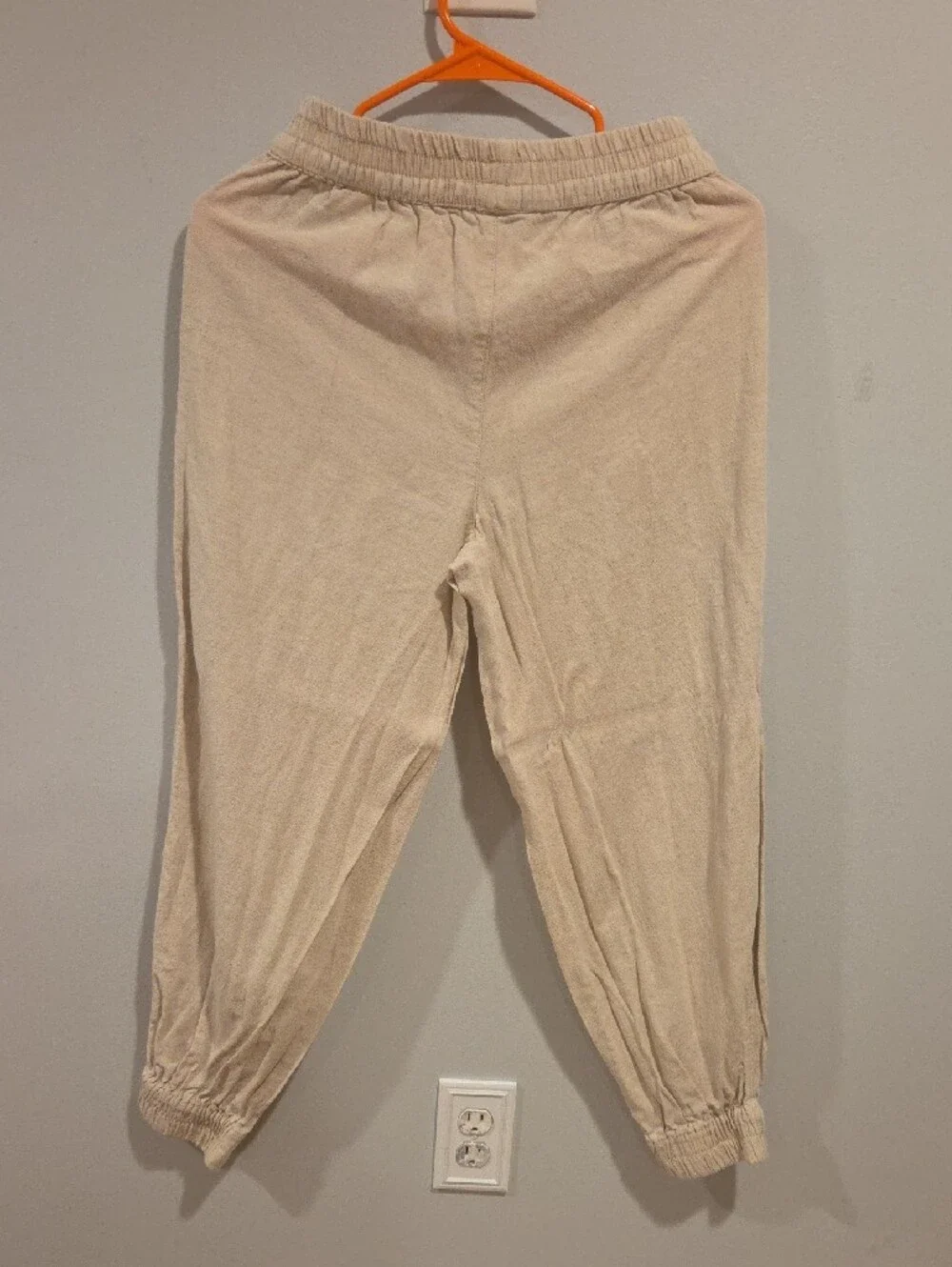 #21 Zara Womens Cream Drawstring Joggers